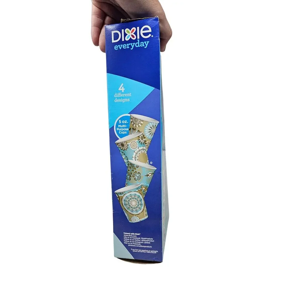 Dixie Cups Everyday 5 Oz Bathroom Dispenser Refill Blue Brown Paper Cups